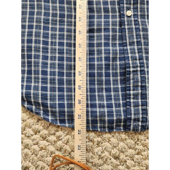 Ralph Lauren Blue Plaid Classic Fit Linen Cotton Blend Men XXL - Picture 4 of 8